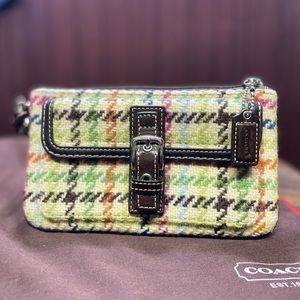 Coach Multicolored Plaid Wristlet NWOT